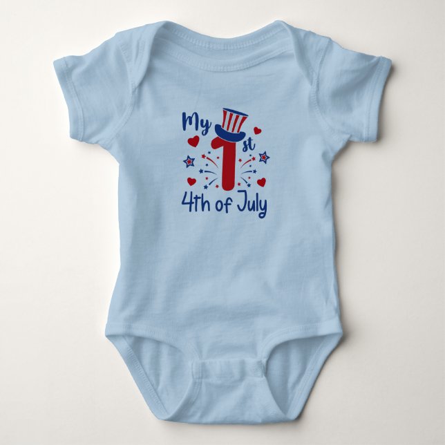 Mein 1. 4. Juli Baby Strampler (Vorderseite)