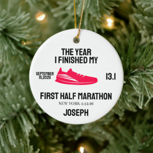 Mein 1. Halbmarathon-Läufer Erster Lauf-Sport Keramik Ornament