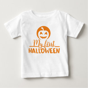 Mein 1. Halloween Beängstigend Orange Pumpkin Baby T-shirt
