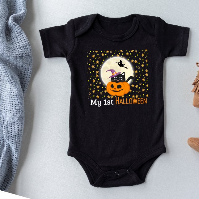 Mein 1. Halloween Outfit Pumpkin und Black Cat Nie Baby Strampler (Von Creator hochgeladen)