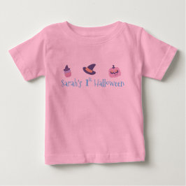 Mein 1. Halloween Pink Pumpkin Personalisiert Baby T-shirt