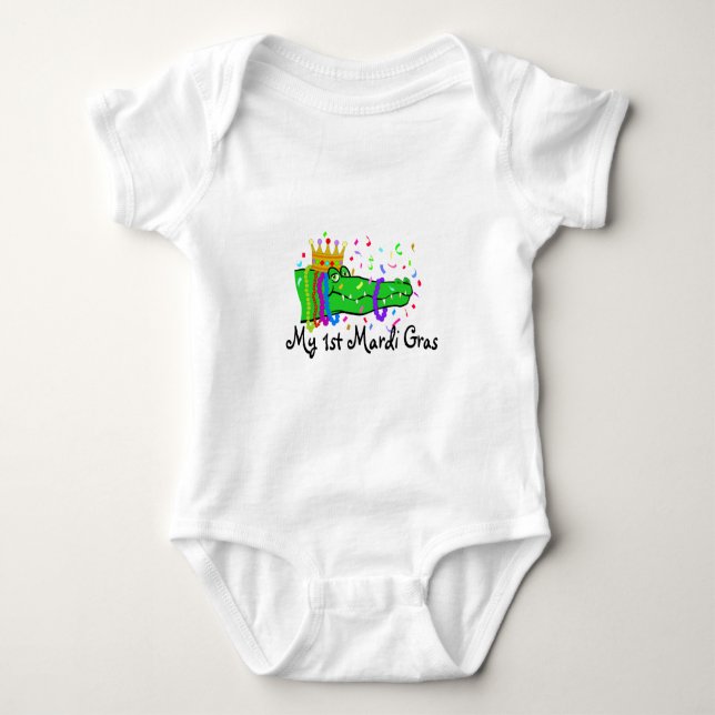 Mein 1. Karneval-Alligator Baby Strampler (Vorderseite)