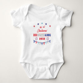 Mein 1. Rot-Weiß und GRILLEN 4. july Feuerwerk Baby Strampler