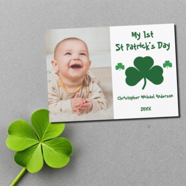 Mein 1. St Patrick's Day Baby Foto Postkarte (Von Creator hochgeladen)