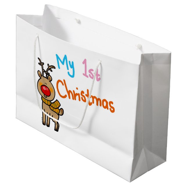 mein 1. Weihnachten (Ren) Große Geschenktüte (Vorderseite Schrägansicht)