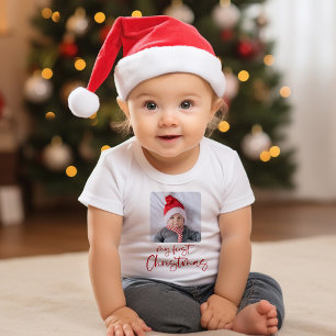 Mein 1. Weihnachtsbaby-Skriptfoto  Baby T-shirt