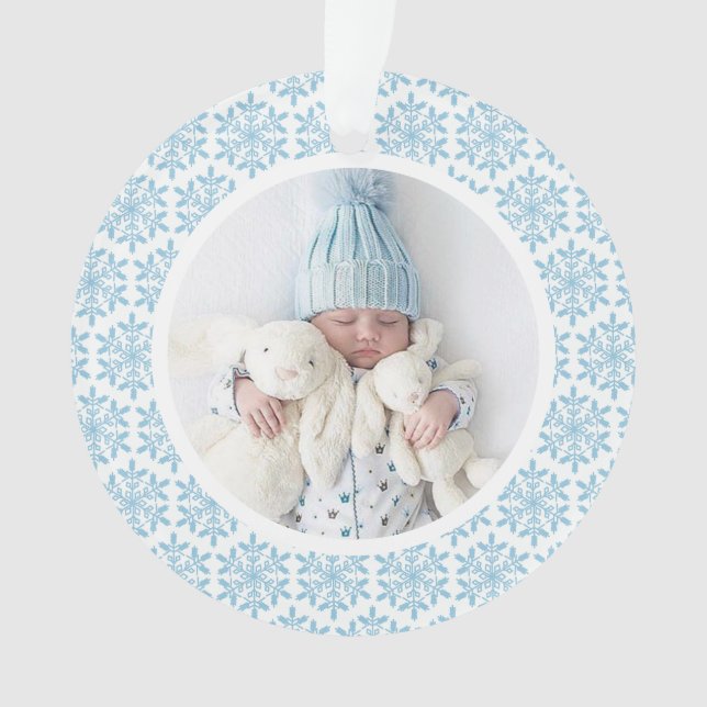 Mein 1. Weihnachtsblauer Schneeflocken Akryllische Ornament (Vorderseite)