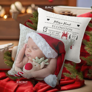 Mein 1. Weihnachtsjunge Baby Geburtsstat Foto Kissen