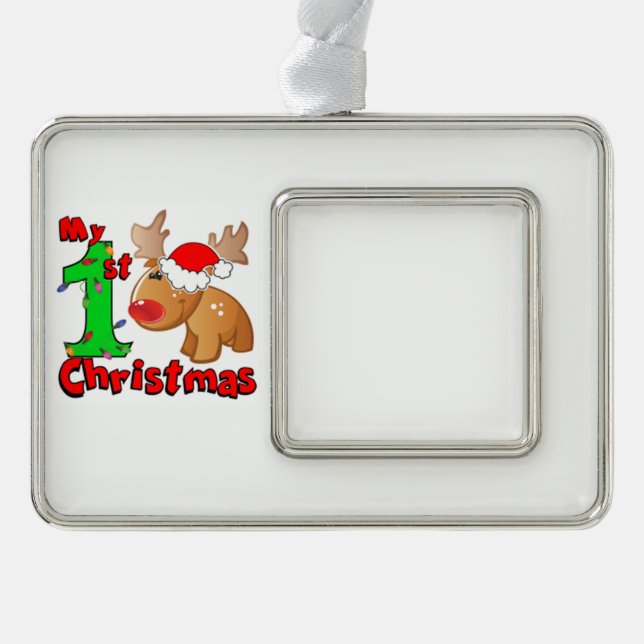 Mein 1. Weihnachtsmann Rahmen-Ornament Silber (Vorderseite)