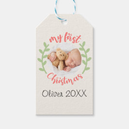 Mein 1. Weihnachtsnachtsname FOTO Wreath Geschenke Geschenkanhänger