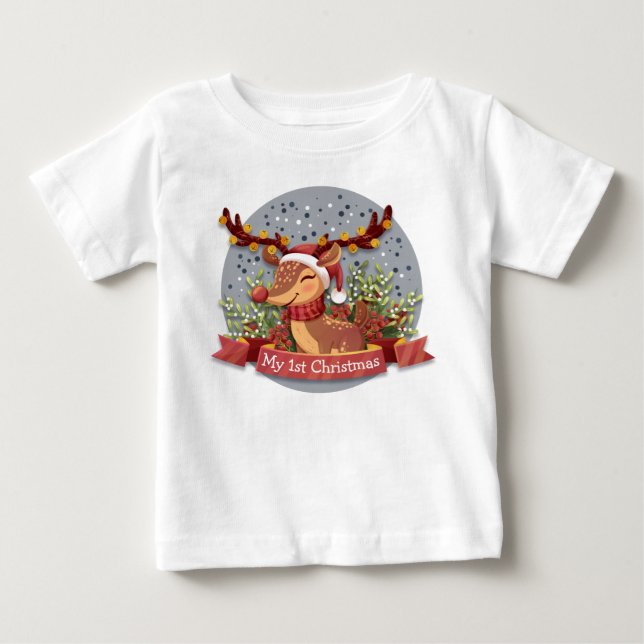 Mein 1. Weihnachtsren Baby T-shirt (Vorderseite)