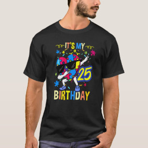 Mein 25. Geburtstag Dabbing Autismus Puzzle T-Shirt