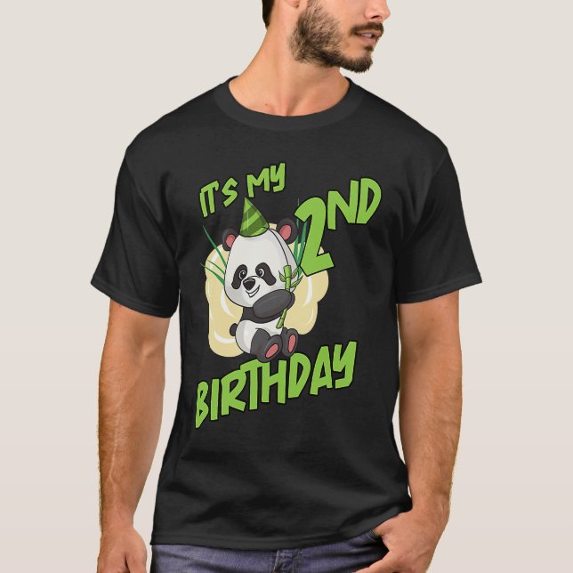 Mein 2 Geburtstag Panda T-Shirt (Vorderseite)