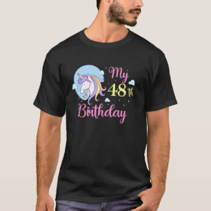 Mein 48. Geburtstag Niedliches Einhorn T-Shirt