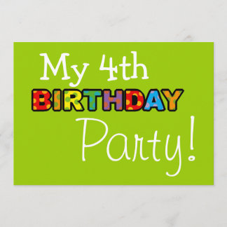 Mein 4. Geburtstags-Party Einladung