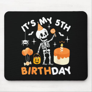 Mein 5. Geburtstag-lustiges Halloween-Skelett 5. G Mousepad