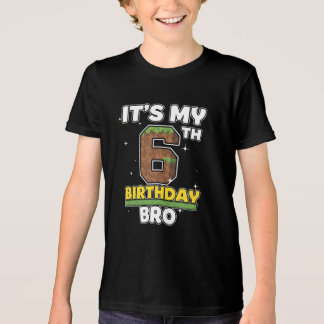 Mein 6. Geburtstag Bro Videospiel Pixel  Tri-Blend Shirt