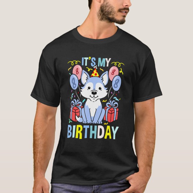 Mein 8. Geburtstag Wolf T-Shirt (Vorderseite)