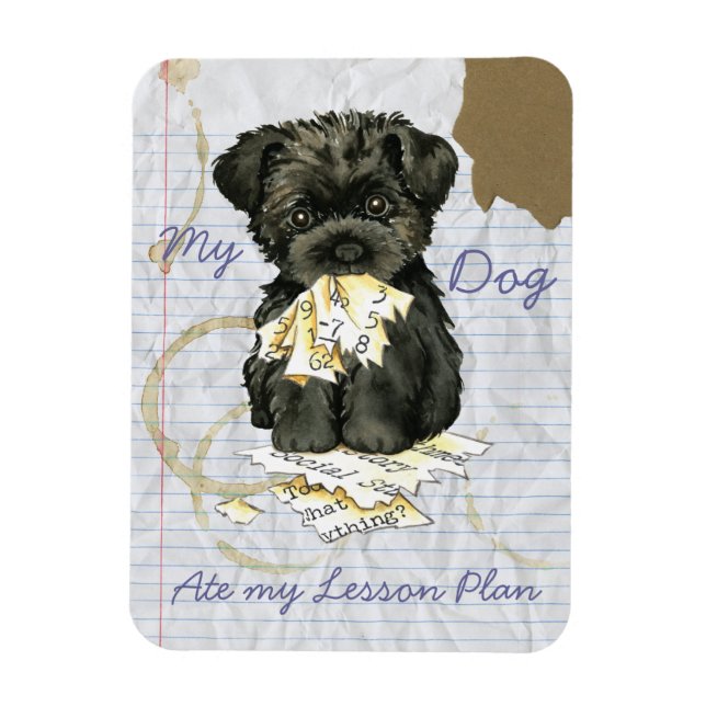 Mein Affenpinscher Ate mein Lektionsplan Magnet (Vertikal)