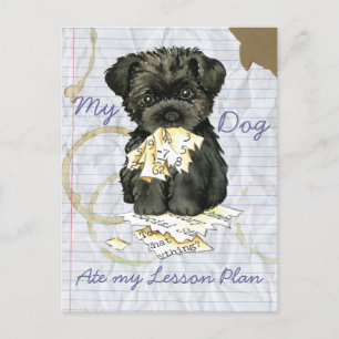 Mein Affenpinscher Ate mein Lektionsplan Postkarte