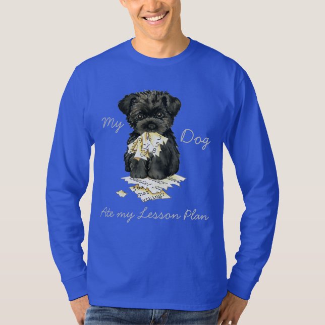Mein Affenpinscher Ate mein Lektionsplan T-Shirt (Vorderseite)
