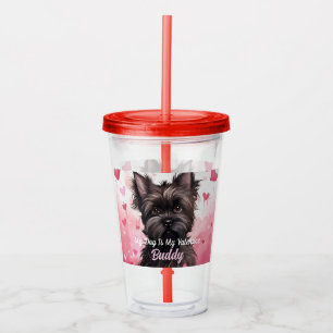 Mein Affenpinscher Hund ist mein Valentinin Person Acryltrinkbecher