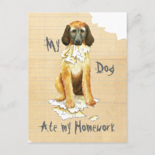 Mein afghanisches Hound aß meine Hausaufgaben Postkarte