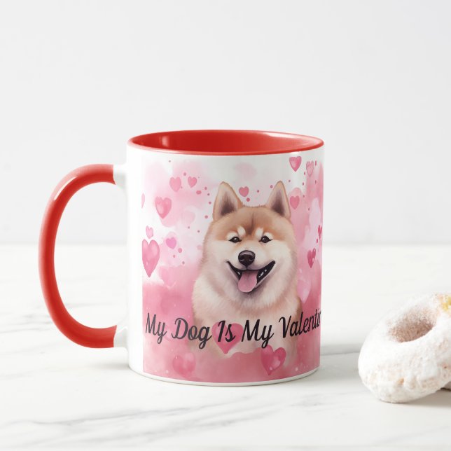 Mein Akita Hund ist mein Personalisierter Valentin Tasse (Mit Donut)