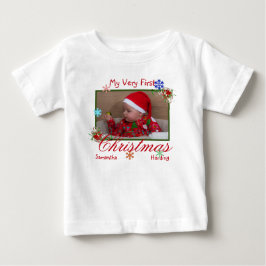 Mein allererstes Weihnachts-Foto Personalisiert Baby T-shirt