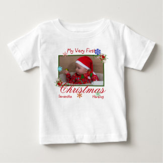 Mein allererstes Weihnachts-Foto Personalisiert Baby T-shirt