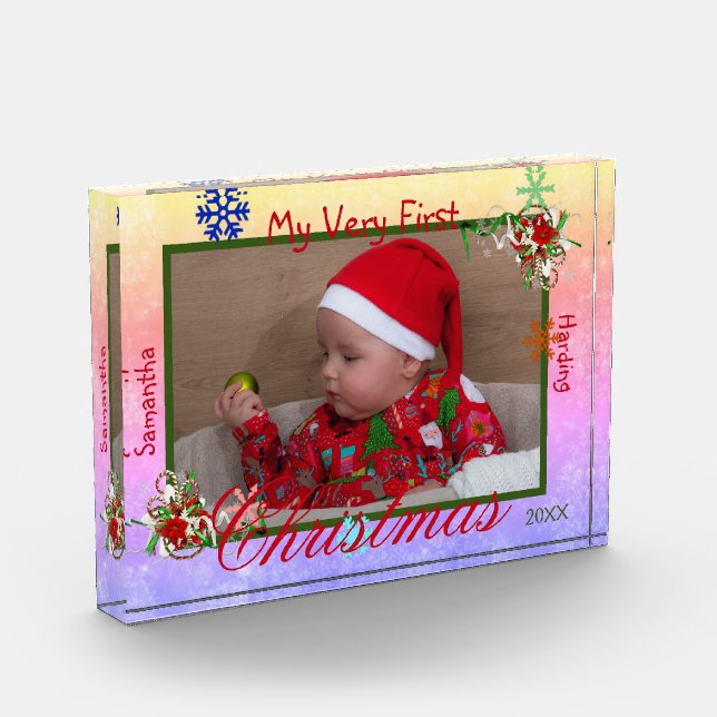 Mein allererstes Weihnachtskind Personalisiert Fotoblock (Links)