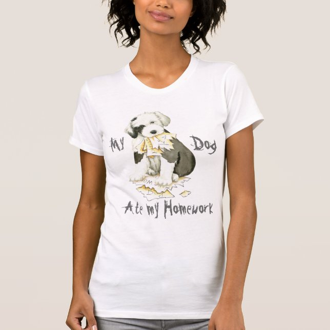 Mein alter englischer Schäferhund aß meine T-Shirt (Vorderseite)