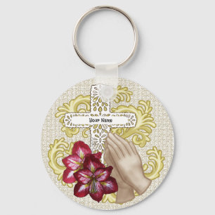 Mein Amaryllis-Christen-Kreuz-Schlüsselanhänger Schlüsselanhänger