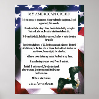 Mein amerikanisches Credo USA ist stolz, ein Ameri Poster
