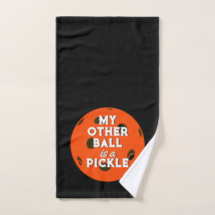 Mein anderer Ball ist ein Pickle Golfer Orange Pic Handtuch