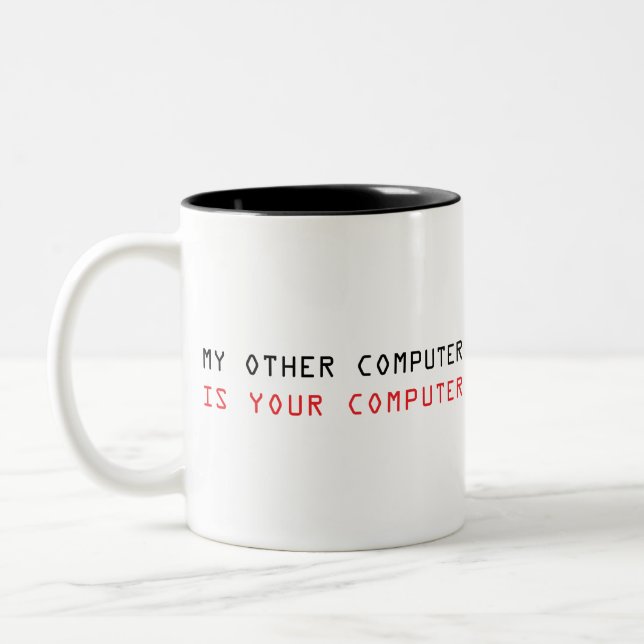 Mein anderer Computer ist Ihr Computer Zweifarbige Tasse (Links)