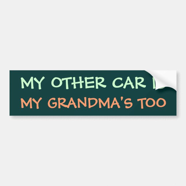 MEIN ANDERES AUTO IST AUCH MEIN GRANDMA AUTOAUFKLEBER (Vorne)