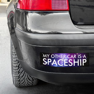 Mein Anderes Auto ist ein Lila Raumschiff-Galaxy-C Autoaufkleber