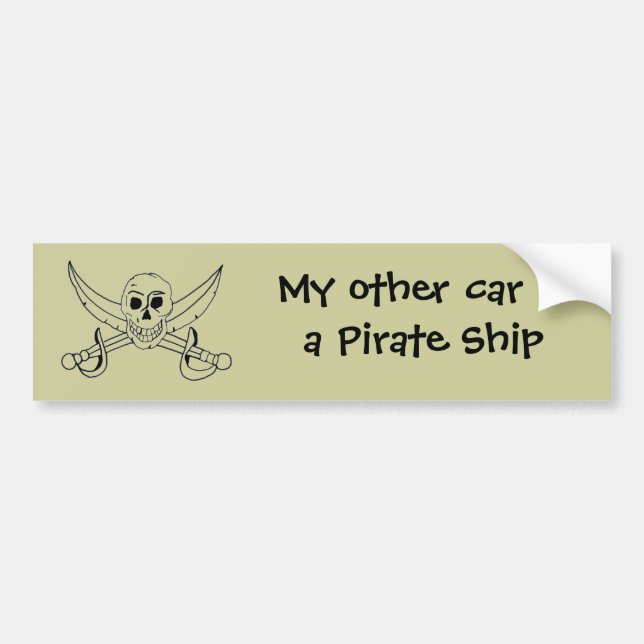 Mein anderes Auto ist ein Piraten-Schiff Autoaufkleber (Vorne)