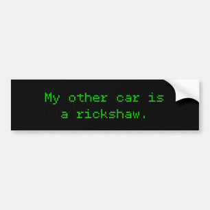 Mein anderes Auto ist eine Rickshaw Autoaufkleber