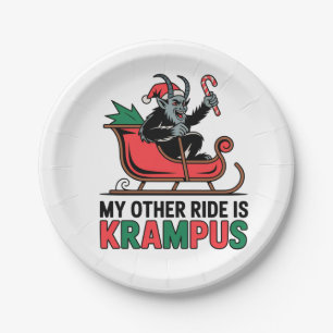 Mein anderes Fahrzeug ist der Krampus Krampus Schl Pappteller