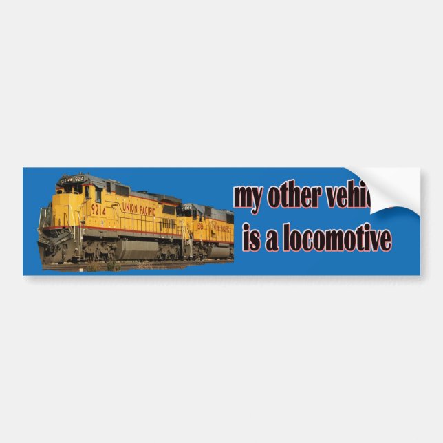 Mein anderes Fahrzeug ist eine Lokomotive U.P. Autoaufkleber (Vorne)