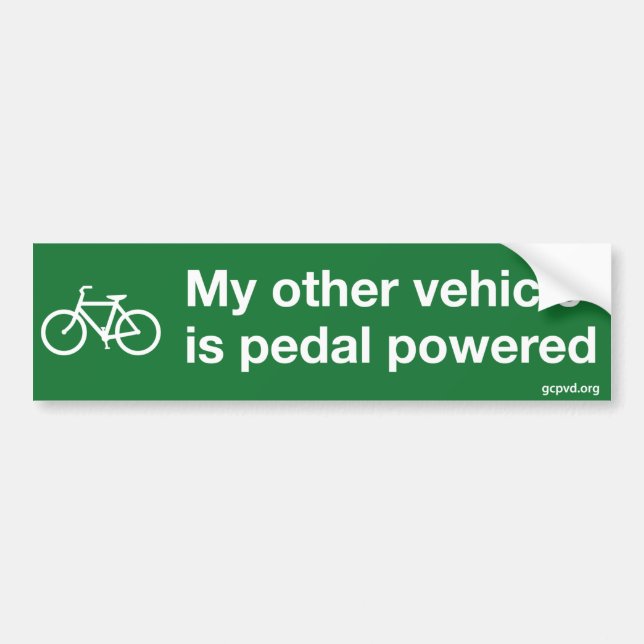"Mein anderes Fahrzeug ist Pedal angetriebener" Autoaufkleber (Vorne)
