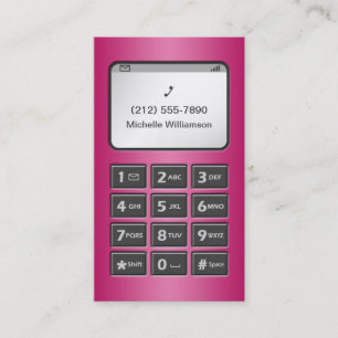 Mein anderes Telefon - pinkfarbene Visitenkarten Visitenkarte