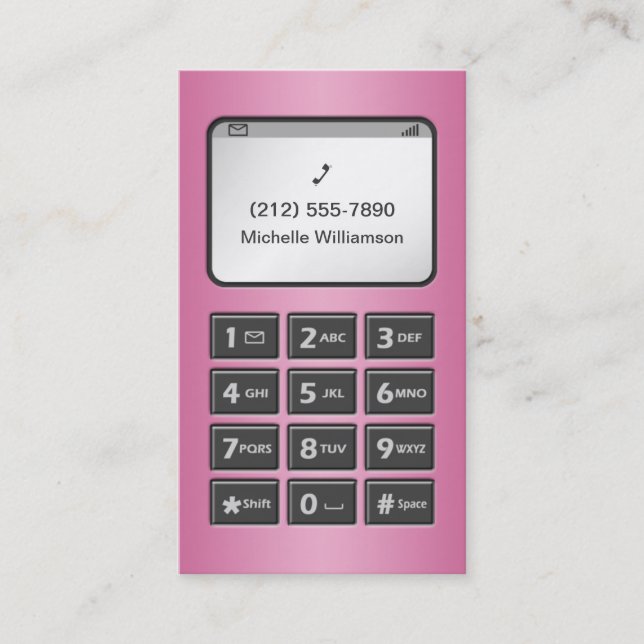 Mein anderes Telefon - rosa Visitenkarten Visitenkarte (Vorderseite)