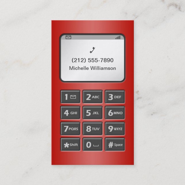 Mein anderes Telefon - rote persönliche Telefonnummerkarte (Vorderseite)