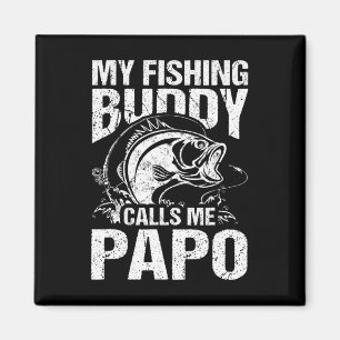 Mein Angelbuddy nennt mich Papo Vatertag Fisher Magnet