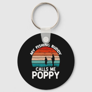 Mein Angelkumpel nennt mich Poppy Retro Vintage Op Schlüsselanhänger