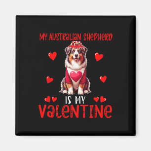 Mein Australian Shepherd ist mein Valentinsherzen- Magnet