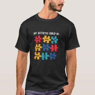 Mein autistisches Kind ist Zitate Puzzle Autismus- T-Shirt